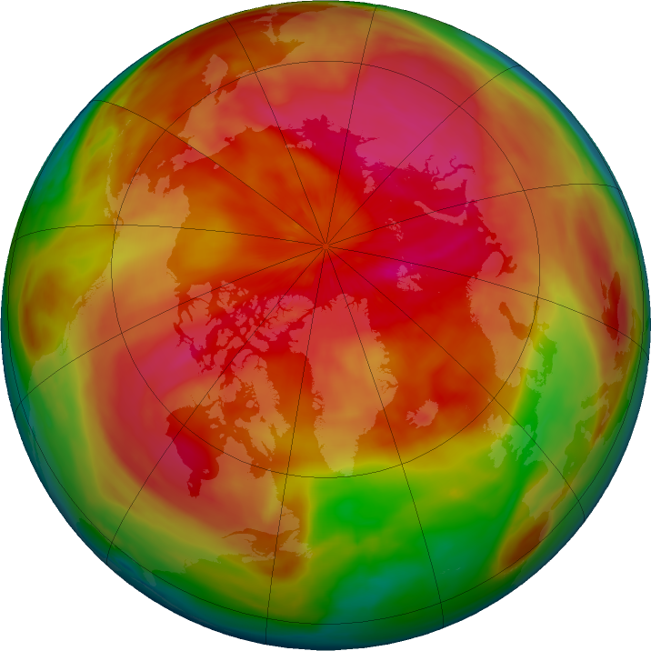 Arctic ozone map for 22 March 2024